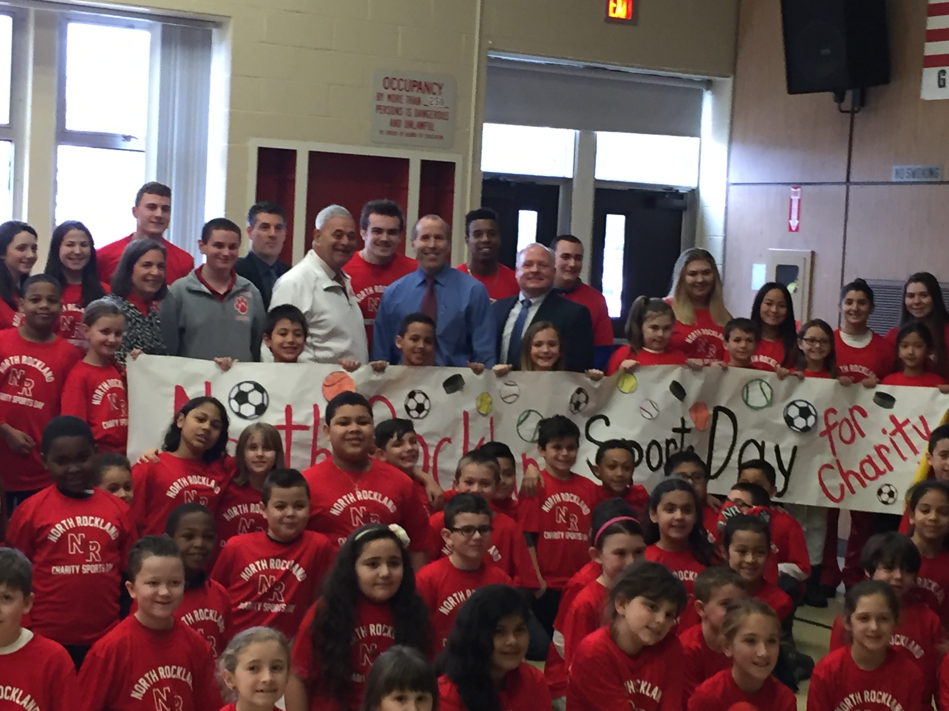 Supervisor Jim Monaghan attends the North Rockland Sports Day for Charity Kickoff Event at Stony Point Elementary School